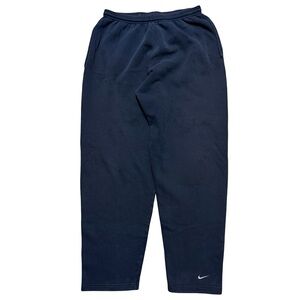 Vintage 2000s Nike Micro Swoosh Tapered Leg Black Silver Tag Sweatpants Size L